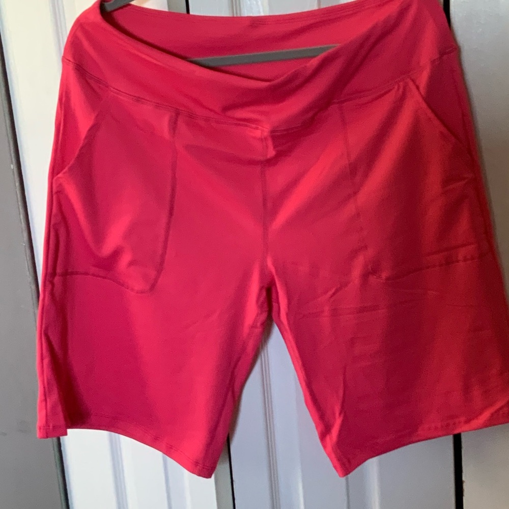Women's Active Shorts - Pink, Blue, and Cream - Picture 8 of 10